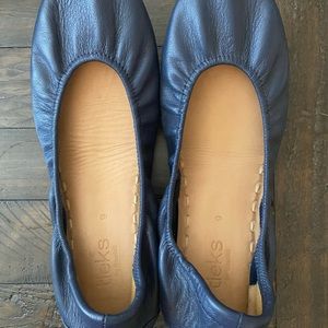 Navy Blue Leather Tieks